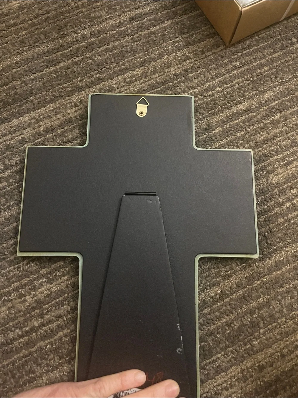 This is a wooden stand up cross with Biblical Verses about love of friends.